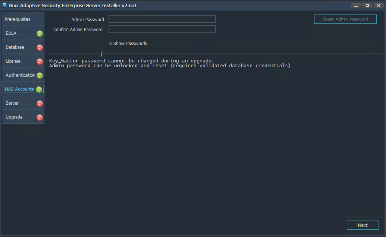 Enter the admin password. 